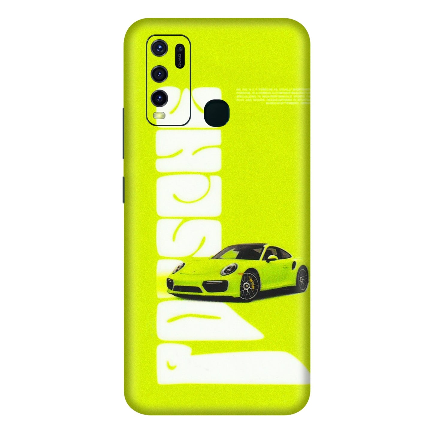 VIVO Y Series Phone Skins (All Models) - Lime Green Porche - 3D Embossed Finish (L-30) Vivo Y30