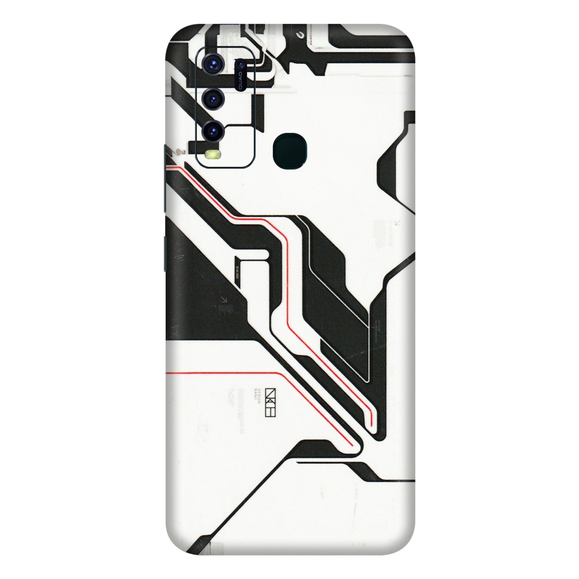 VIVO Y Series Phone Skins (All Models) - White Techy Logo - 3D Embossed Finish (L-312) Vivo Y30