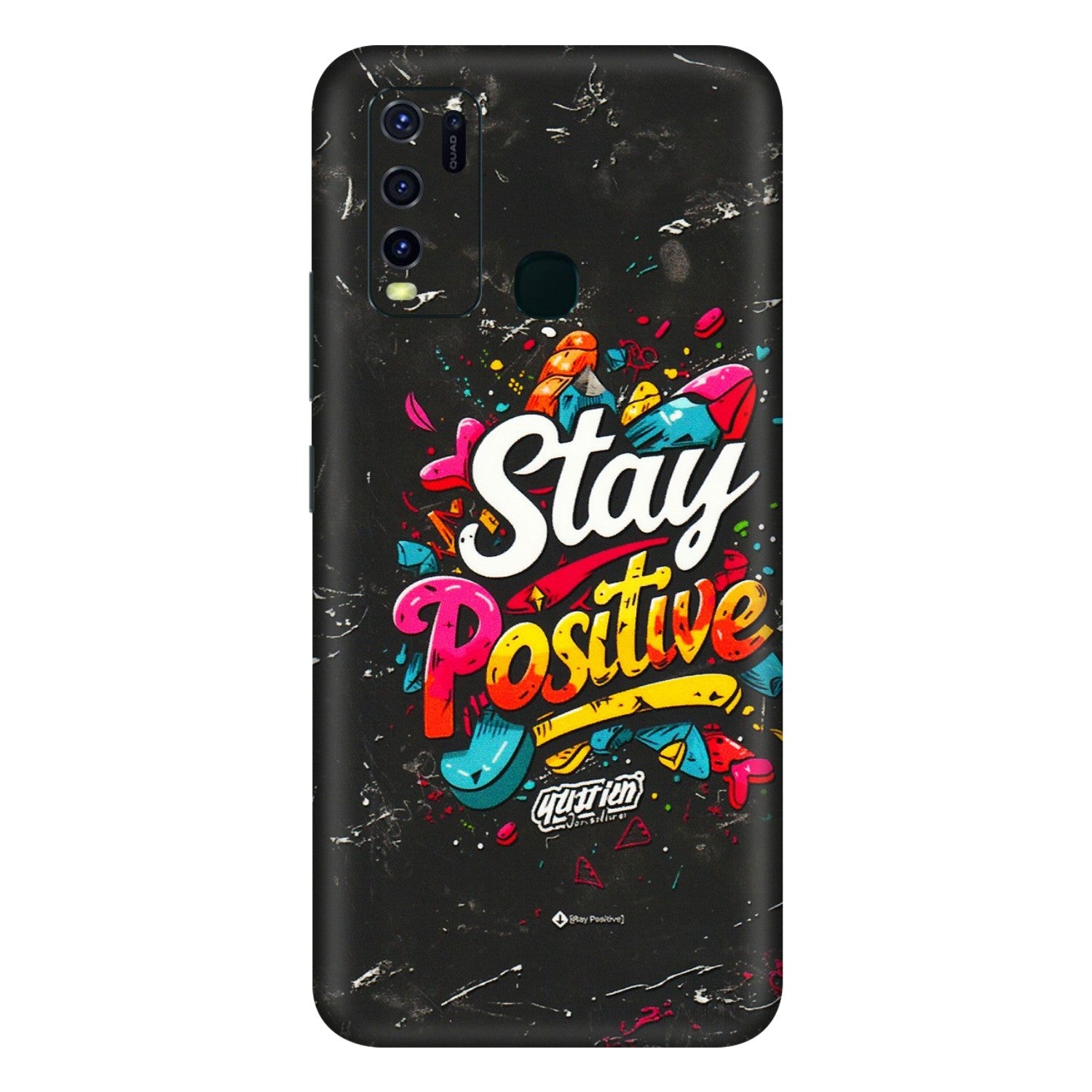 VIVO Y Series Phone Skins (All Models) - Stay Positive Black - 3D Embossed Finish (L-31) Vivo Y30