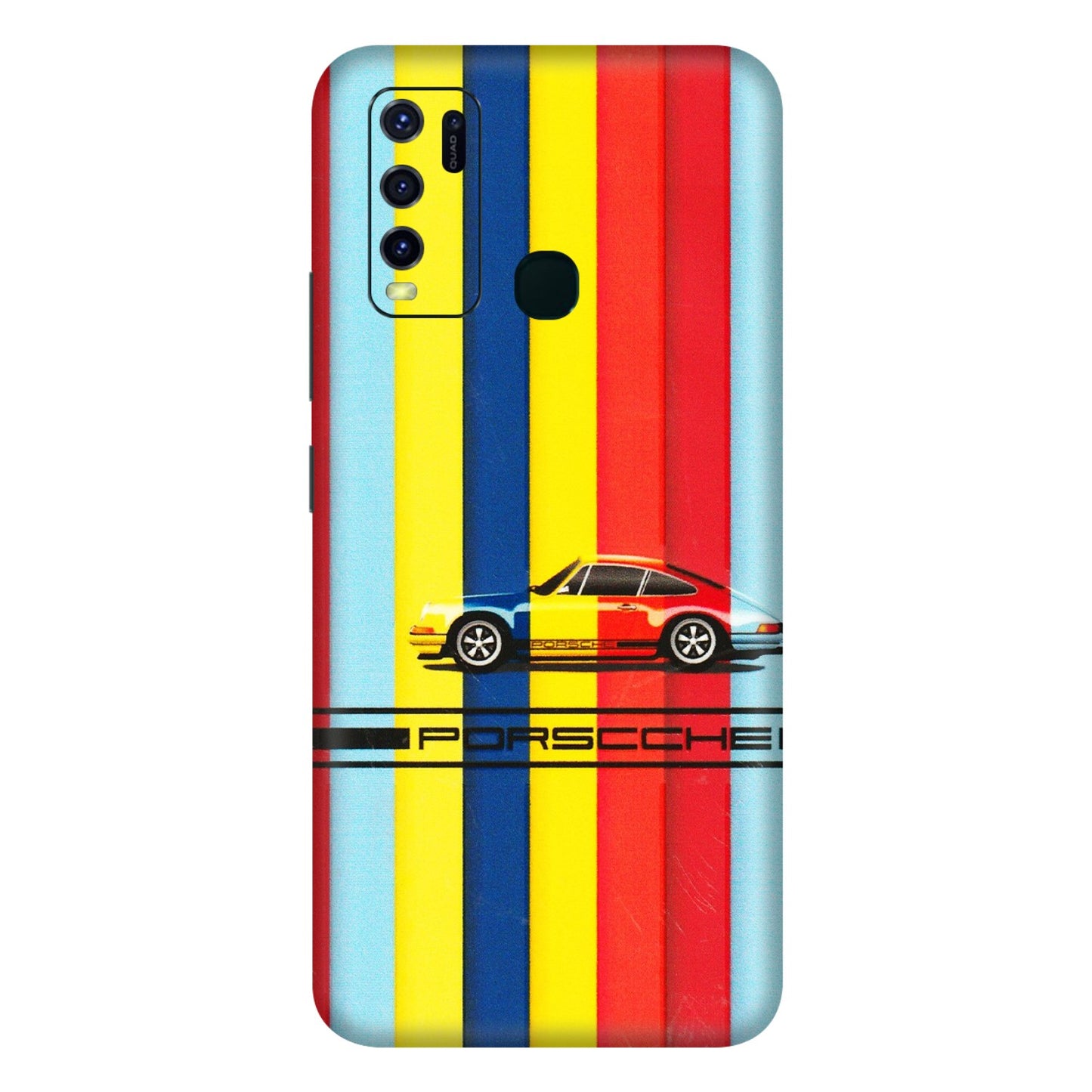 VIVO Y Series Phone Skins (All Models) - Multicolour Porche - 3D Embossed Finish (L-39) Vivo Y30