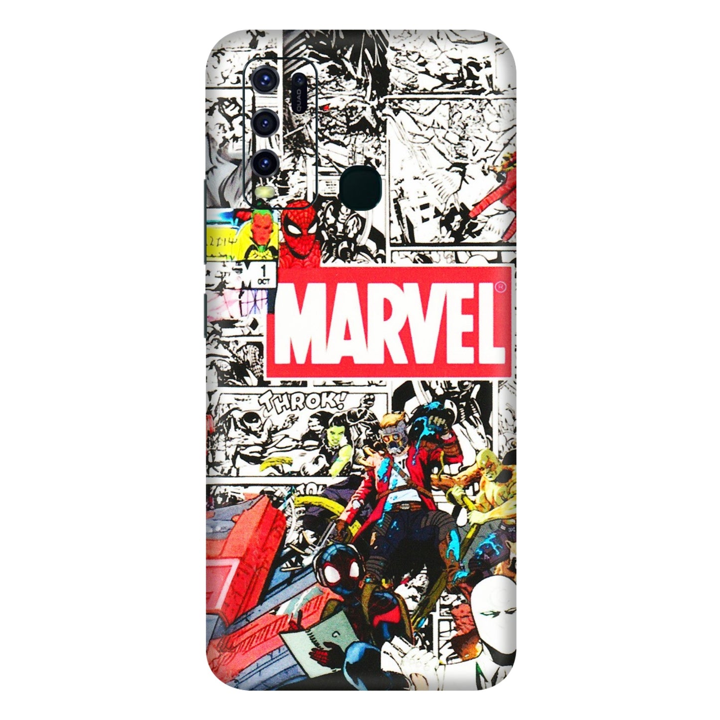 VIVO Y Series Phone Skins (All Models) - Marvel Colorful Comic - 3D Embossed Finish (L-64) Vivo Y30