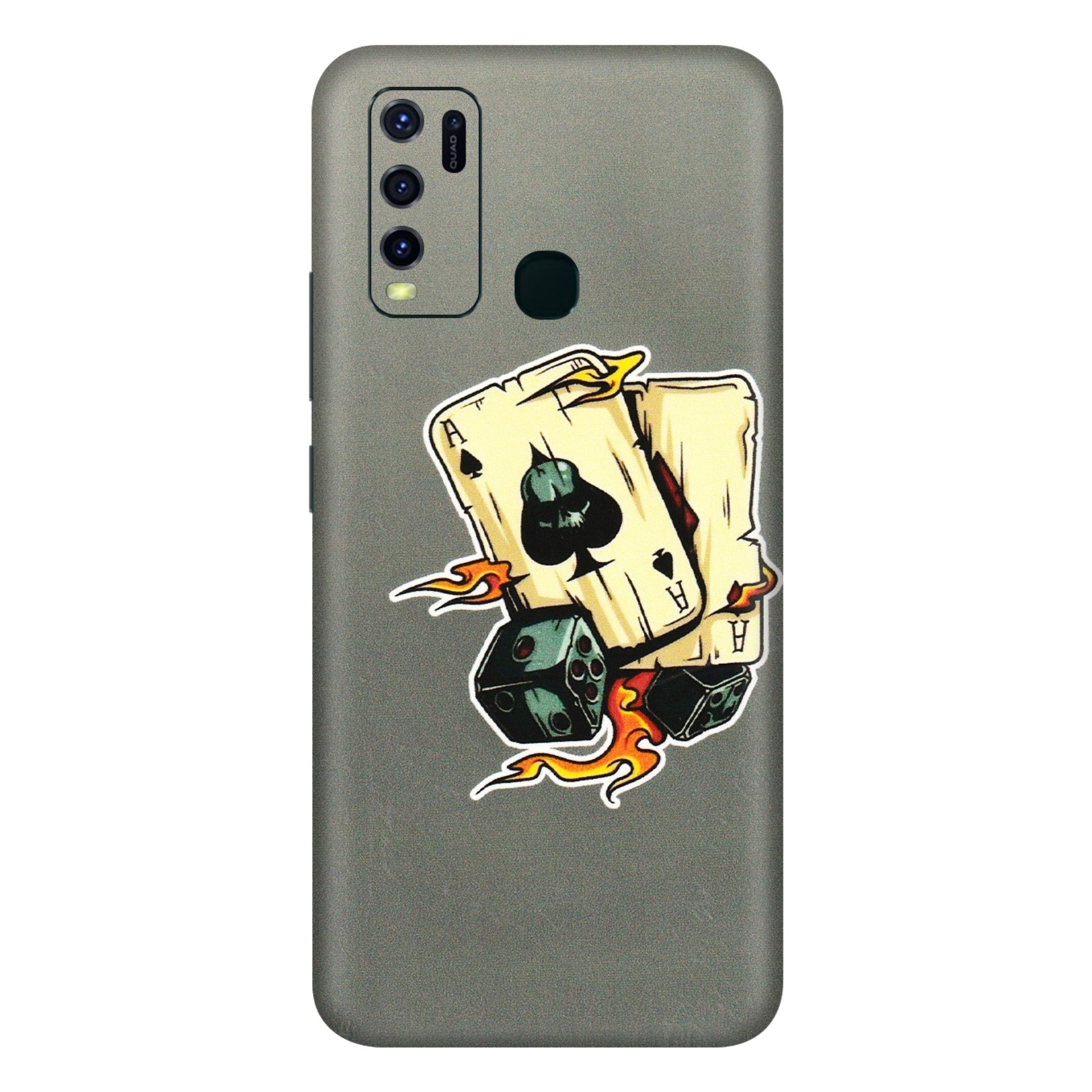 VIVO Y Series Phone Skins (All Models) - Grey Cards Of Ace - 3D Embossed Finish (L-77) Vivo Y30