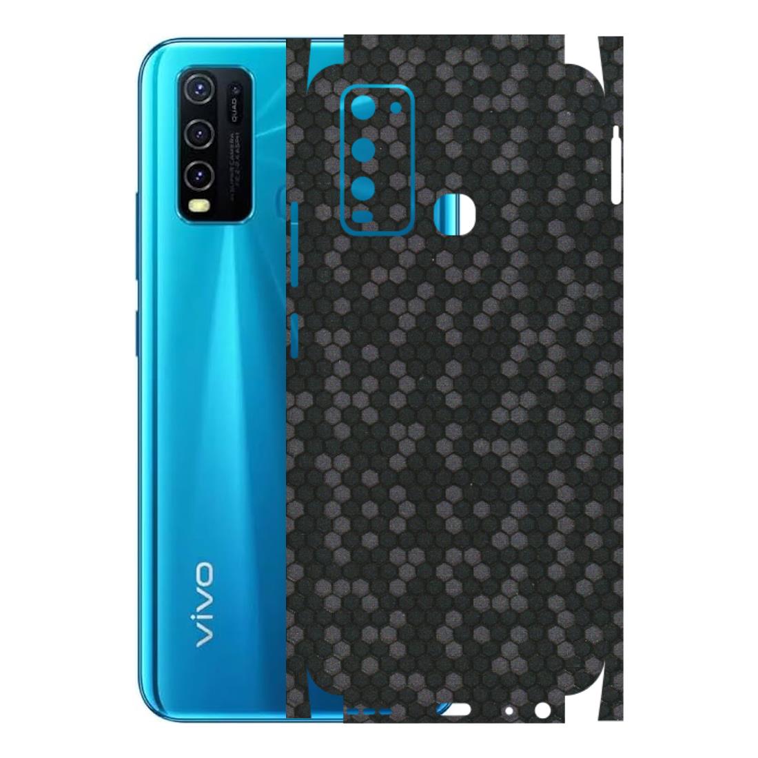 VIVO Y Series Phone Skins (All Models) - Black Grey Honeycomb Sober - 3D Embossed Finish (L-85) Vivo Y30
