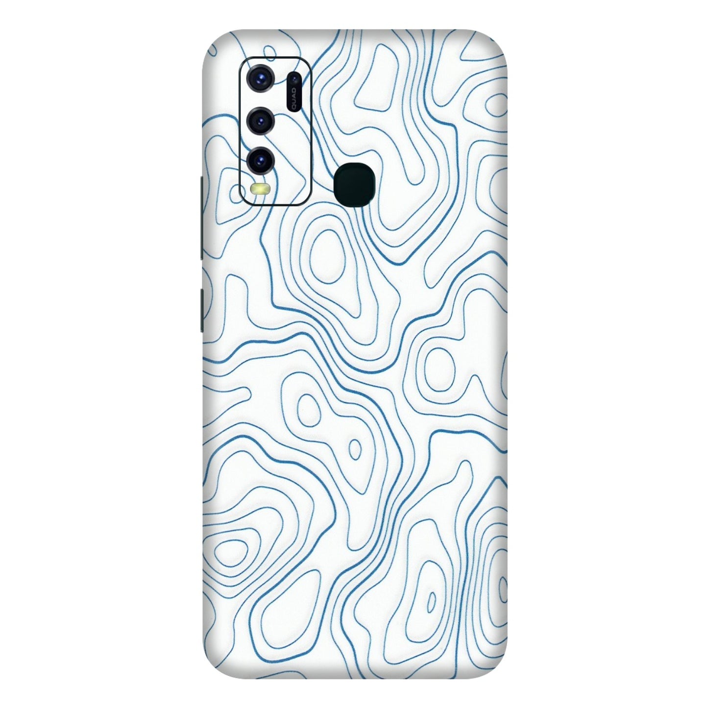 VIVO Y Series Phone Skins (All Models) - Blue And White Swirls - Matte Finish (M-139) Vivo Y30
