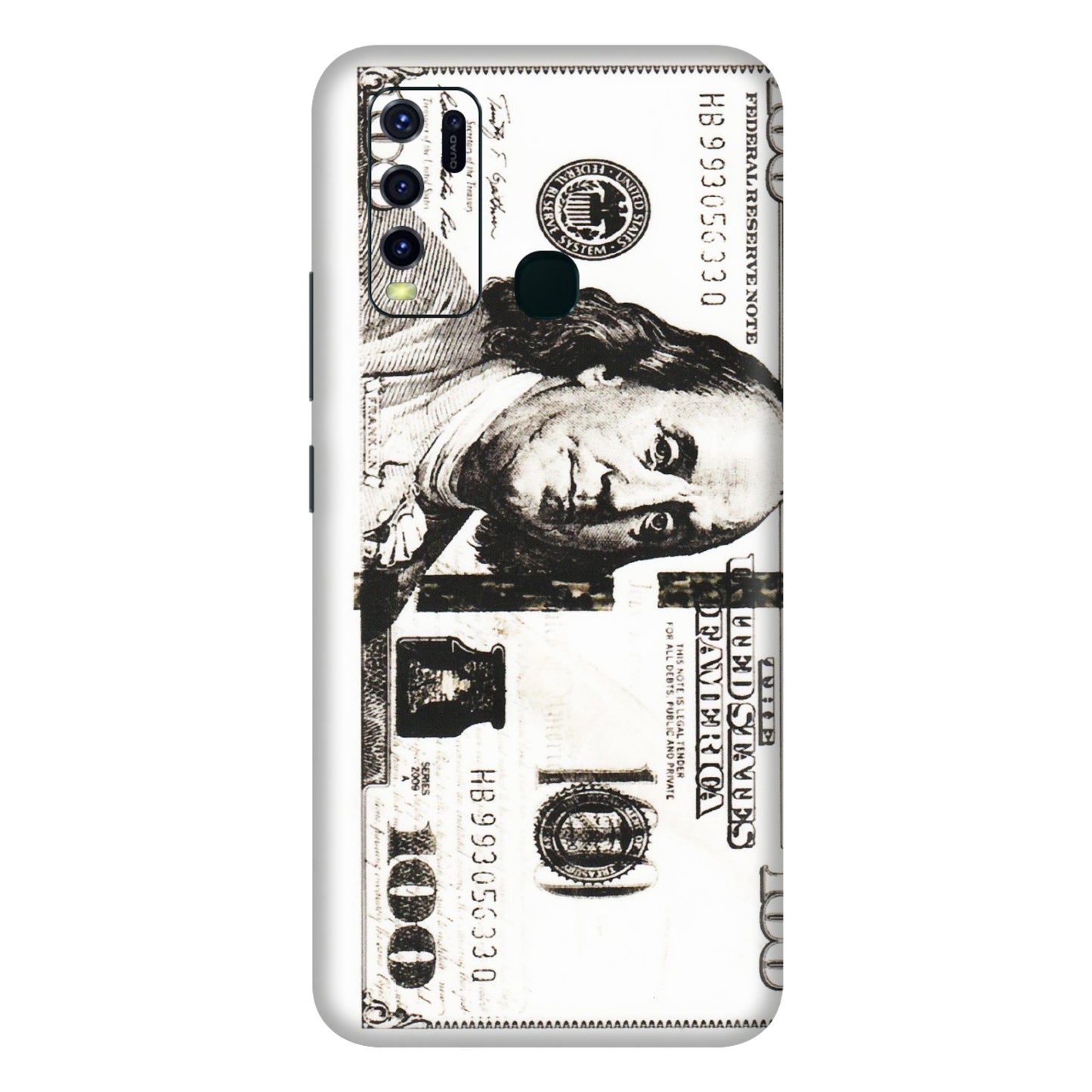 VIVO Y Series Phone Skins (All Models) - 100 Dollar Currency - Transparent Finish (T-01) Vivo Y30