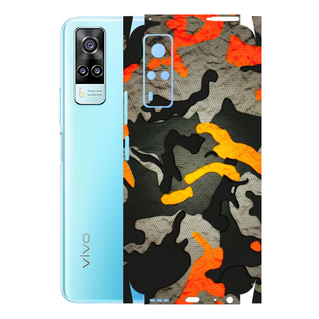 VIVO Y Series Phone Skins (All Models) - Orange Camouflage - 3D Embossed Finish (L-204) Vivo Y31