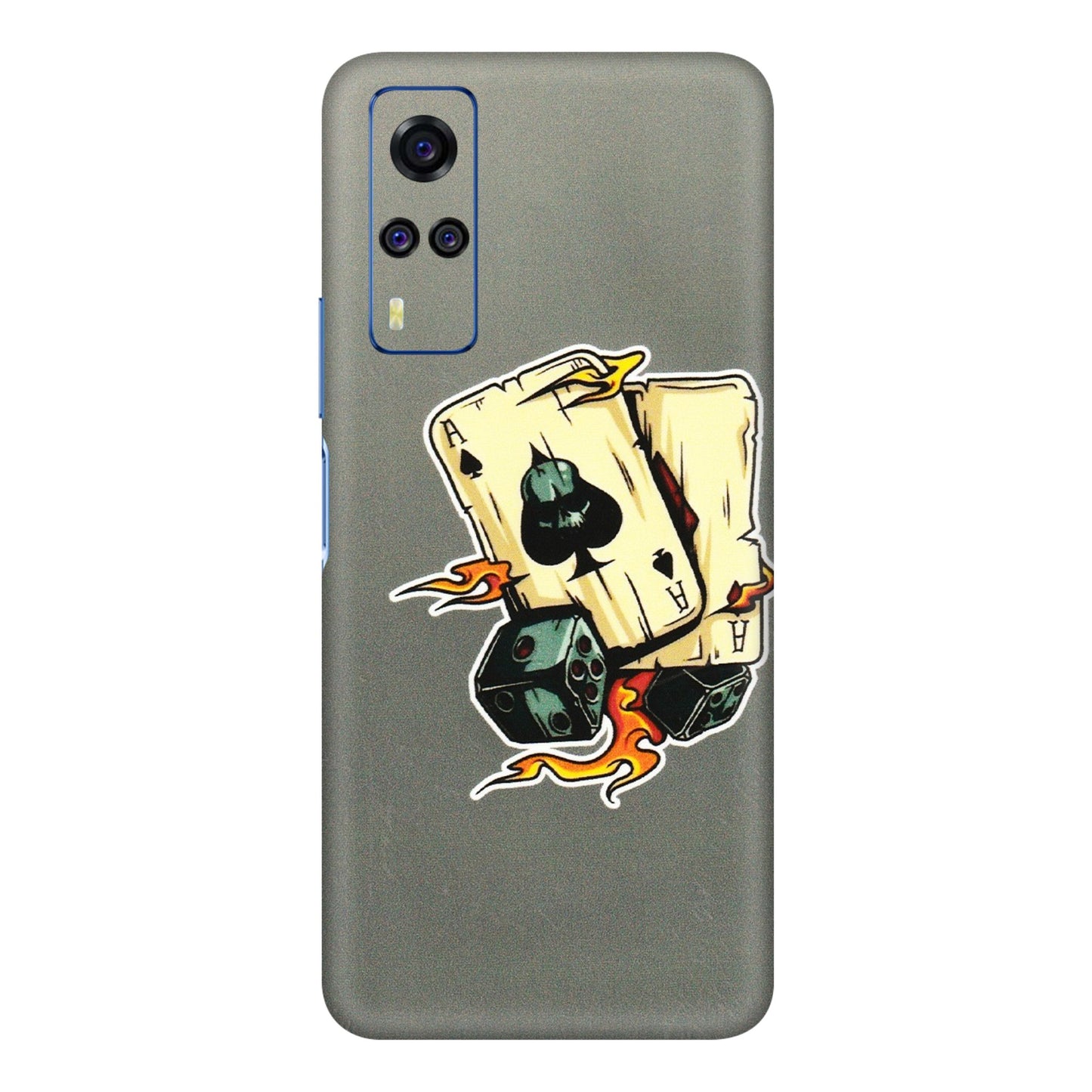 VIVO Y Series Phone Skins (All Models) - Grey Cards Of Ace - 3D Embossed Finish (L-77) Vivo Y31
