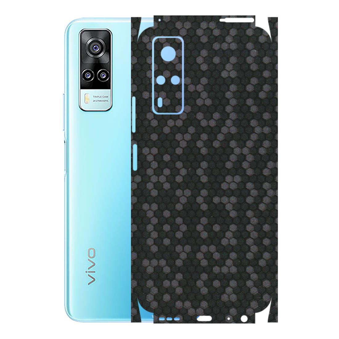 VIVO Y Series Phone Skins (All Models) - Black Grey Honeycomb Sober - 3D Embossed Finish (L-85) Vivo Y31