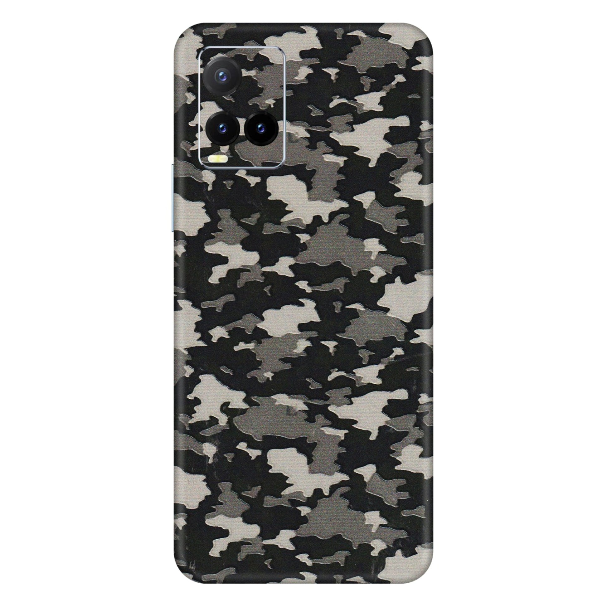 VIVO Y Series Phone Skins (All Models) - Black/Grey Camoflaunge - 3D Embossed Finish (L-142) Vivo Y33T