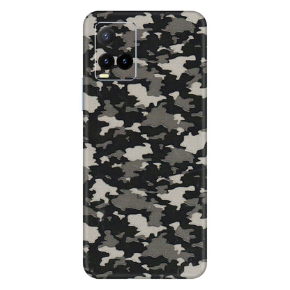 VIVO Y Series Phone Skins (All Models) - Black/Grey Camoflaunge - 3D Embossed Finish (L-142) Vivo Y33T