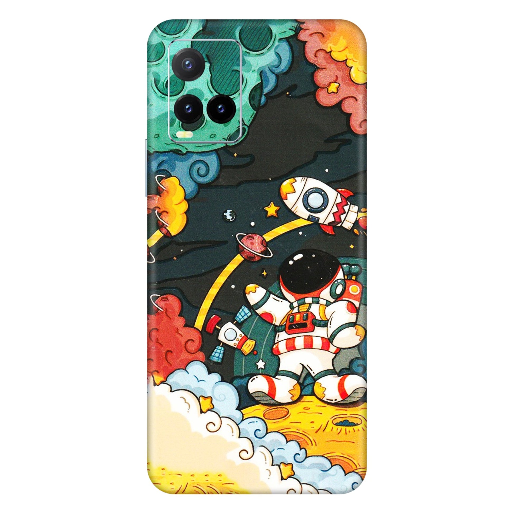 VIVO Y Series Phone Skins (All Models) - Astronauts & Spaceship - 3D Embossed Finish (L-145) Vivo Y33T