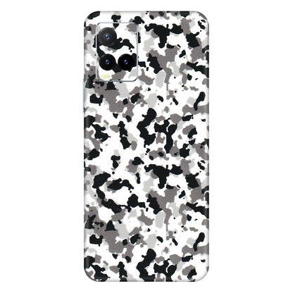 VIVO Y Series Phone Skins (All Models) - White Black Camouflage - 3D Embossed Finish (L-18) Vivo Y33T