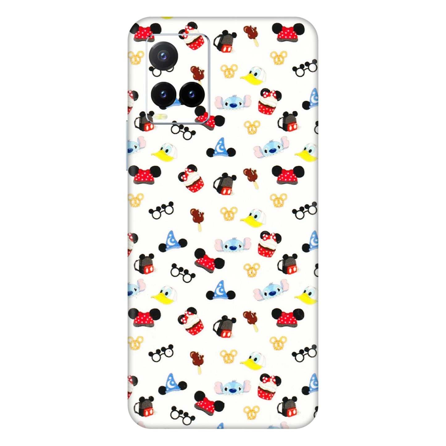 VIVO Y Series Phone Skins (All Models) - Minnie Mouse & Donald Doodles s - 3D Embossed Finish (L-194) Vivo Y33T