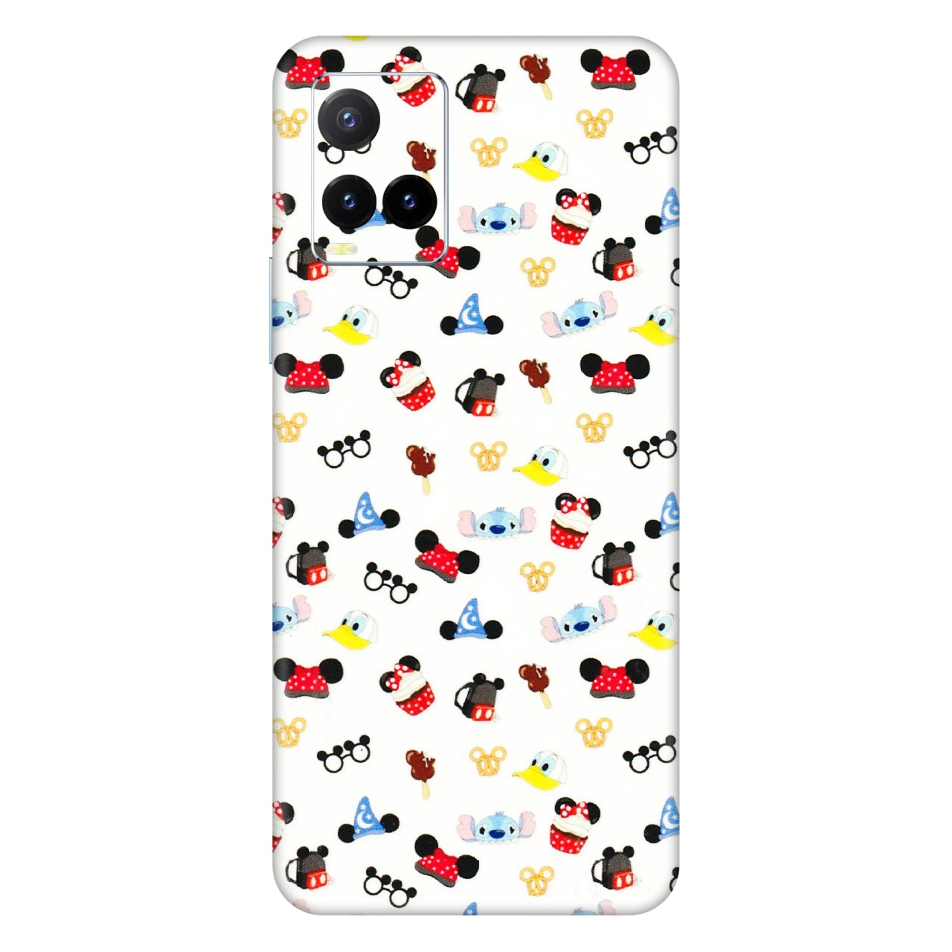 VIVO Y Series Phone Skins (All Models) - Minnie Mouse & Donald Doodles s - 3D Embossed Finish (L-194) Vivo Y33T