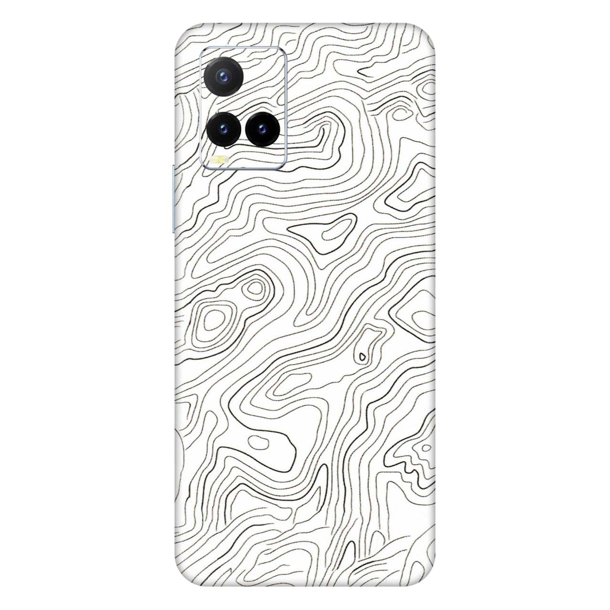 VIVO Y Series Phone Skins (All Models) - White Black Swirls - 3D Embossed Finish (L-219) Vivo Y33T