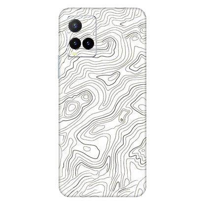 VIVO Y Series Phone Skins (All Models) - White Black Swirls - 3D Embossed Finish (L-219) Vivo Y33T