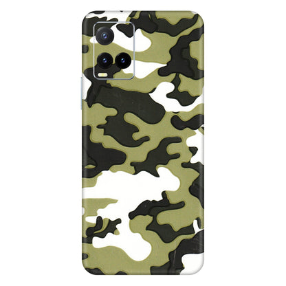 VIVO Y Series Phone Skins (All Models) - Camouflages White And Green - 3D Embossed Finish (L-243) Vivo Y33T