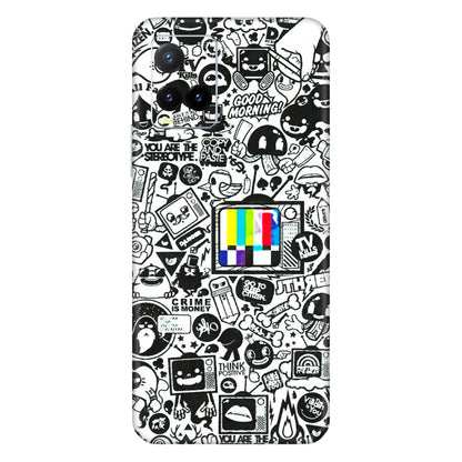 VIVO Y Series Phone Skins (All Models) - Doodles Positive Art - 3D Embossed Finish (L-263) Vivo Y33T