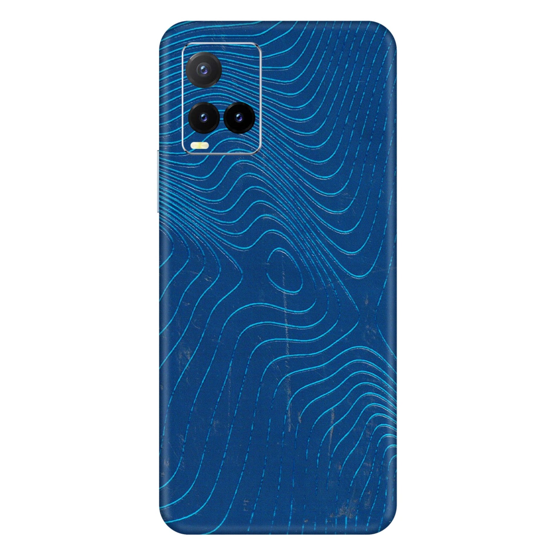 VIVO Y Series Phone Skins (All Models) - Abstract Blue Line Map - 3D Embossed Finish (L-272) Vivo Y33T