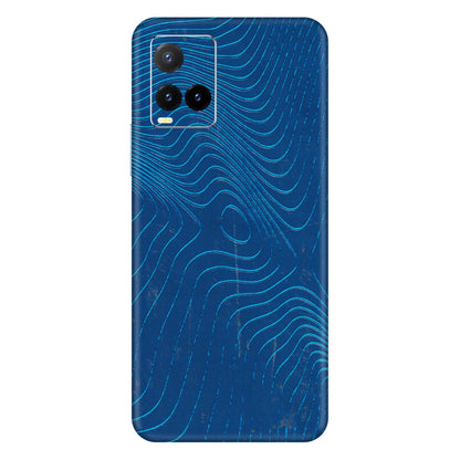 VIVO Y Series Phone Skins (All Models) - Abstract Blue Line Map - 3D Embossed Finish (L-272) Vivo Y33T
