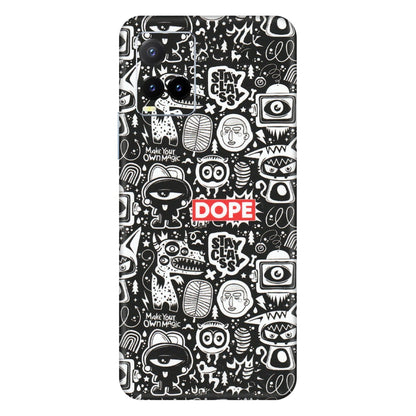 VIVO Y Series Phone Skins (All Models) - Dope Stay Classy Black Doodles - Matte Finish (M-126) Vivo Y33T