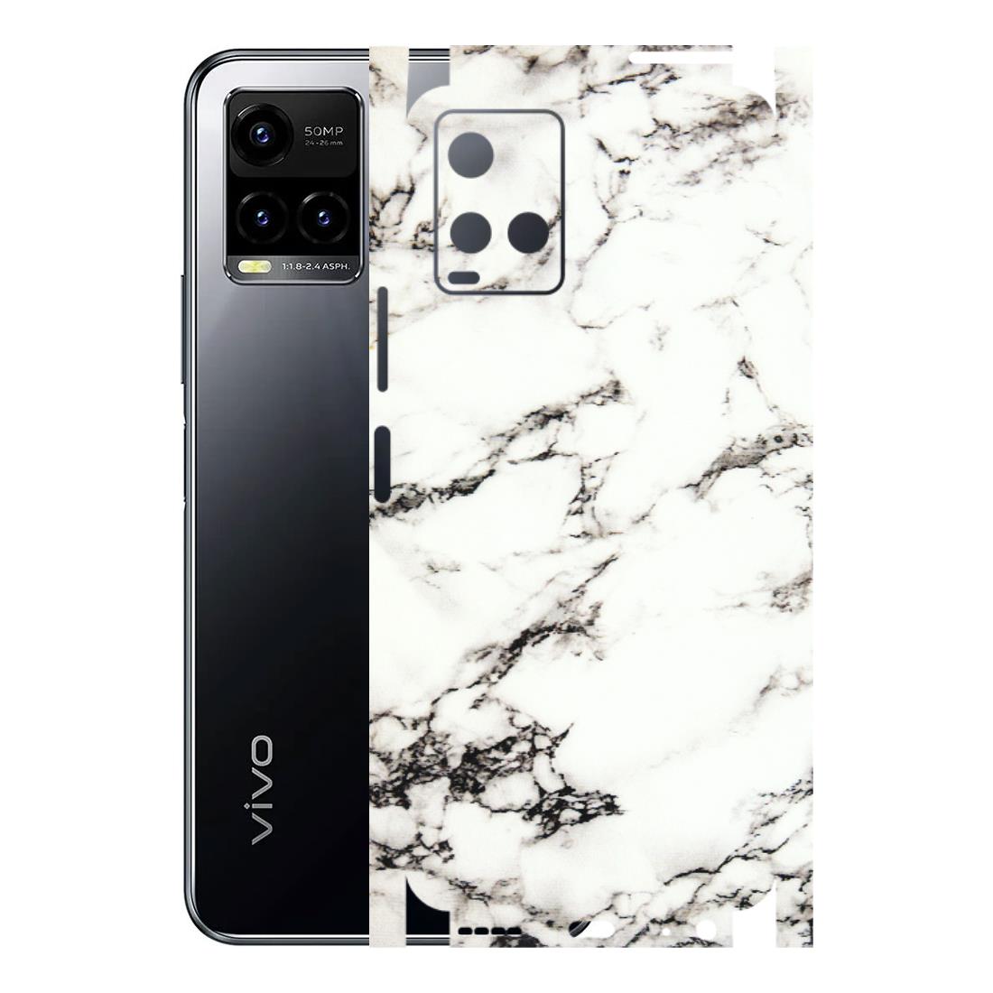 VIVO Y Series Phone Skins (All Models) - Black and White Marble Texture - 3D Embossed Finish (L-124) Vivo Y33 S