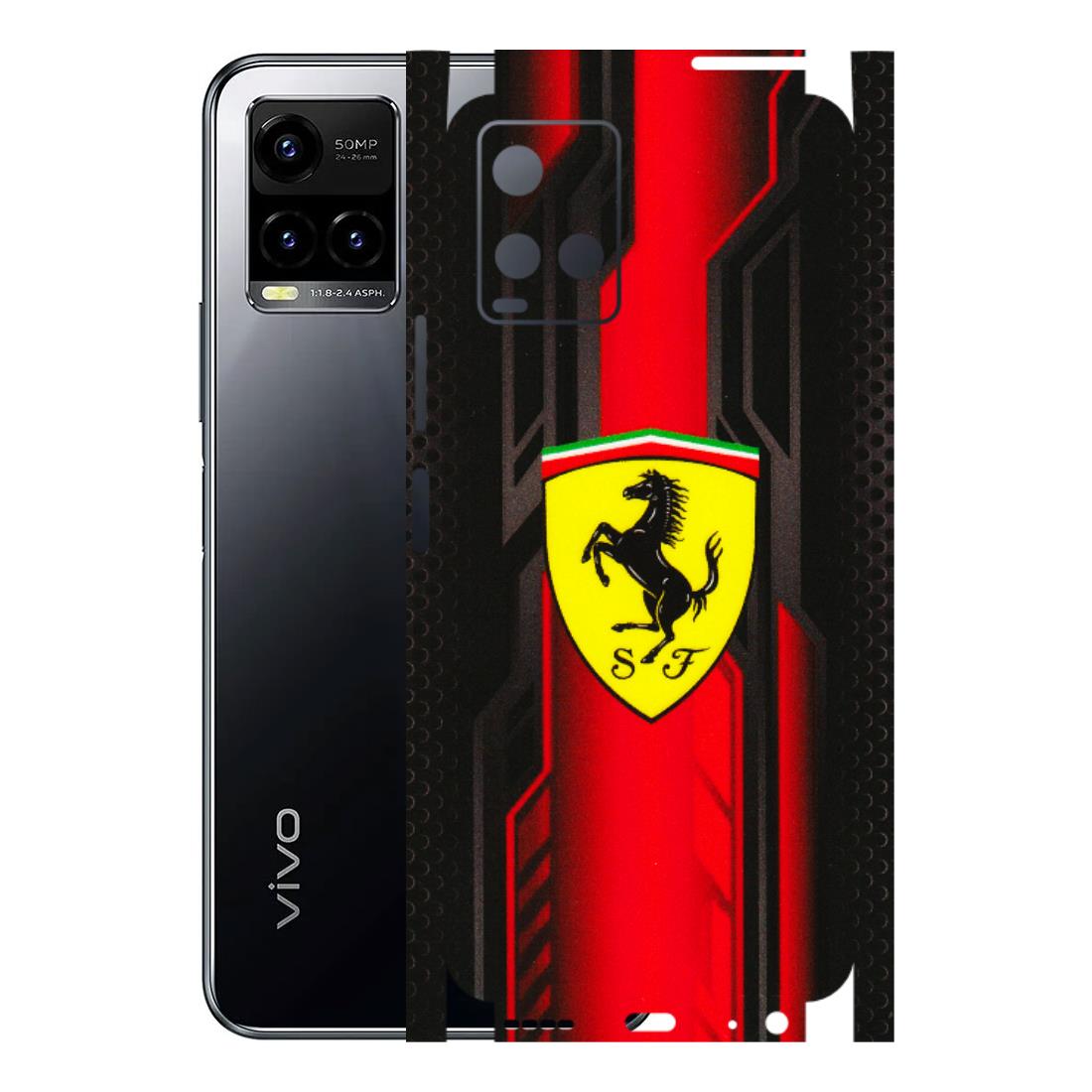 VIVO Y Series Phone Skins (All Models) - Black Ferrari Logo - 3D Embossed Finish (L-253) Vivo Y33 S