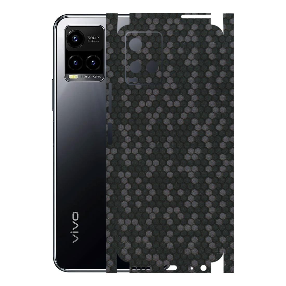 VIVO Y Series Phone Skins (All Models) - Black Grey Honeycomb Sober - 3D Embossed Finish (L-85) Vivo Y33 S