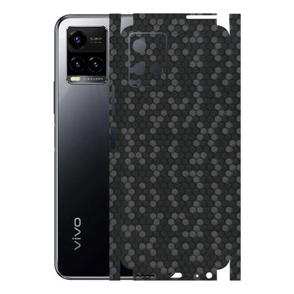 VIVO Y Series Phone Skins (All Models) - Black Grey Honeycomb Sober - 3D Embossed Finish (L-85) Vivo Y33 S