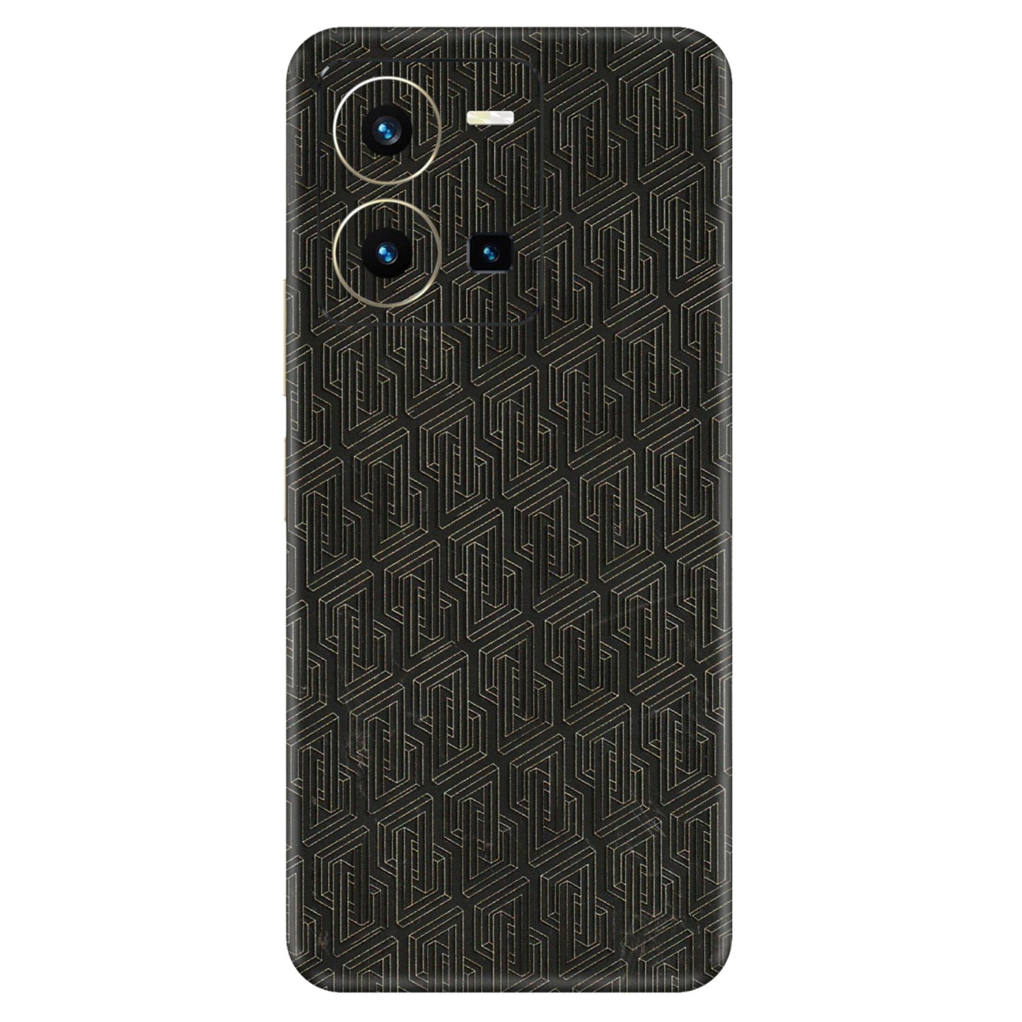 VIVO Y Series Phone Skins (All Models) - Black Abstract Pattern - 3D Embossed Finish (L-117) Vivo Y35 2022