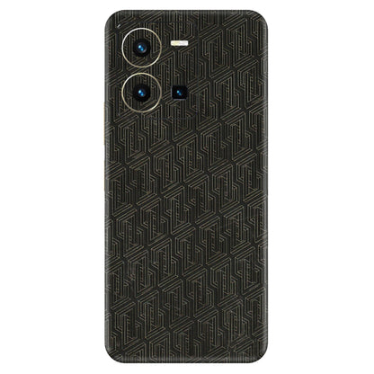 VIVO Y Series Phone Skins (All Models) - Black Abstract Pattern - 3D Embossed Finish (L-117) Vivo Y35 2022