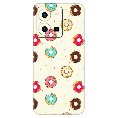 VIVO Y Series Phone Skins (All Models) - Mini Donuts Doodle Art - 3D Embossed Finish (L-122) Vivo Y35 2022