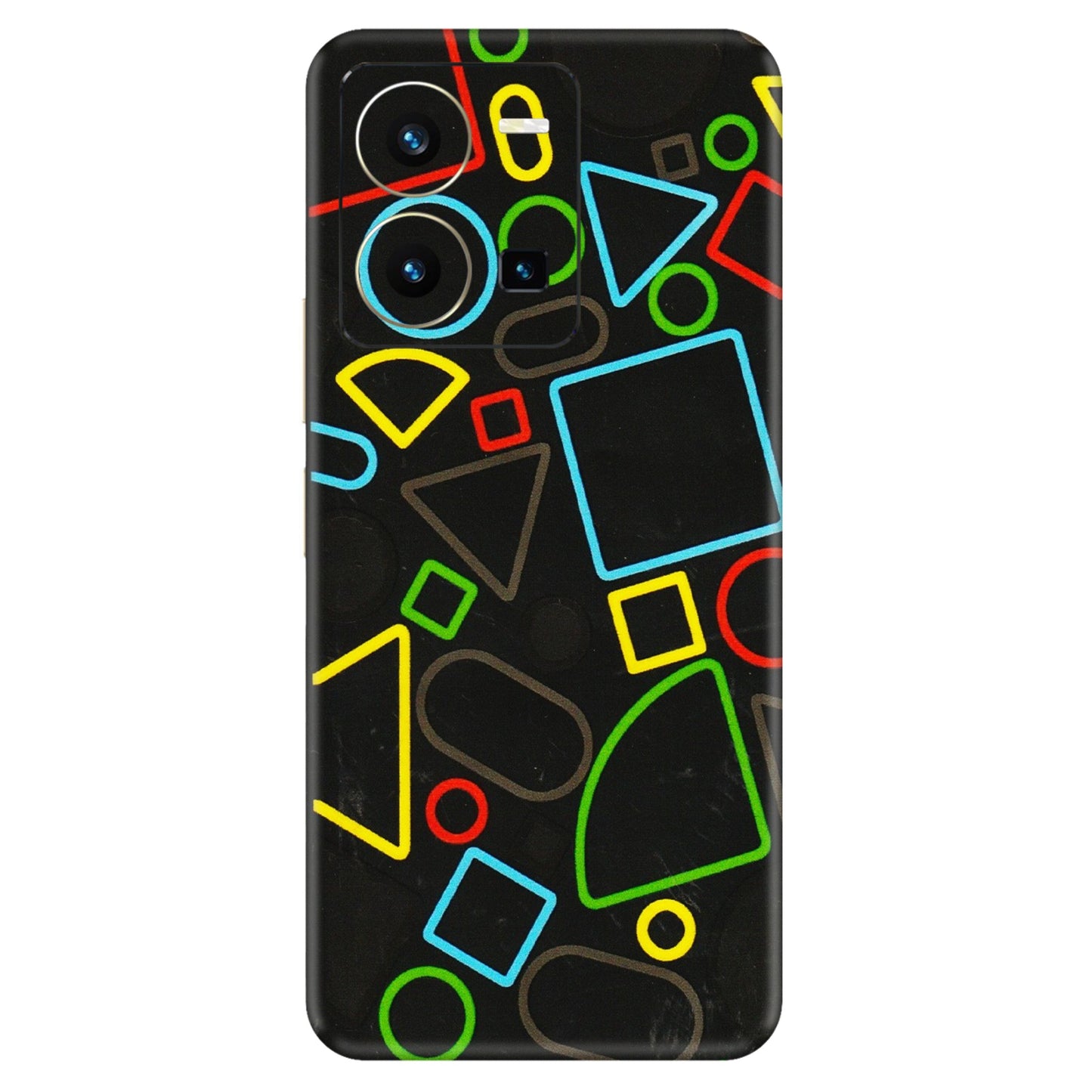 VIVO Y Series Phone Skins (All Models) - Black Shapes - 3D Embossed Finish (L-131) Vivo Y35 2022