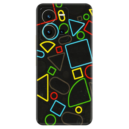 VIVO Y Series Phone Skins (All Models) - Black Shapes - 3D Embossed Finish (L-131) Vivo Y35 2022