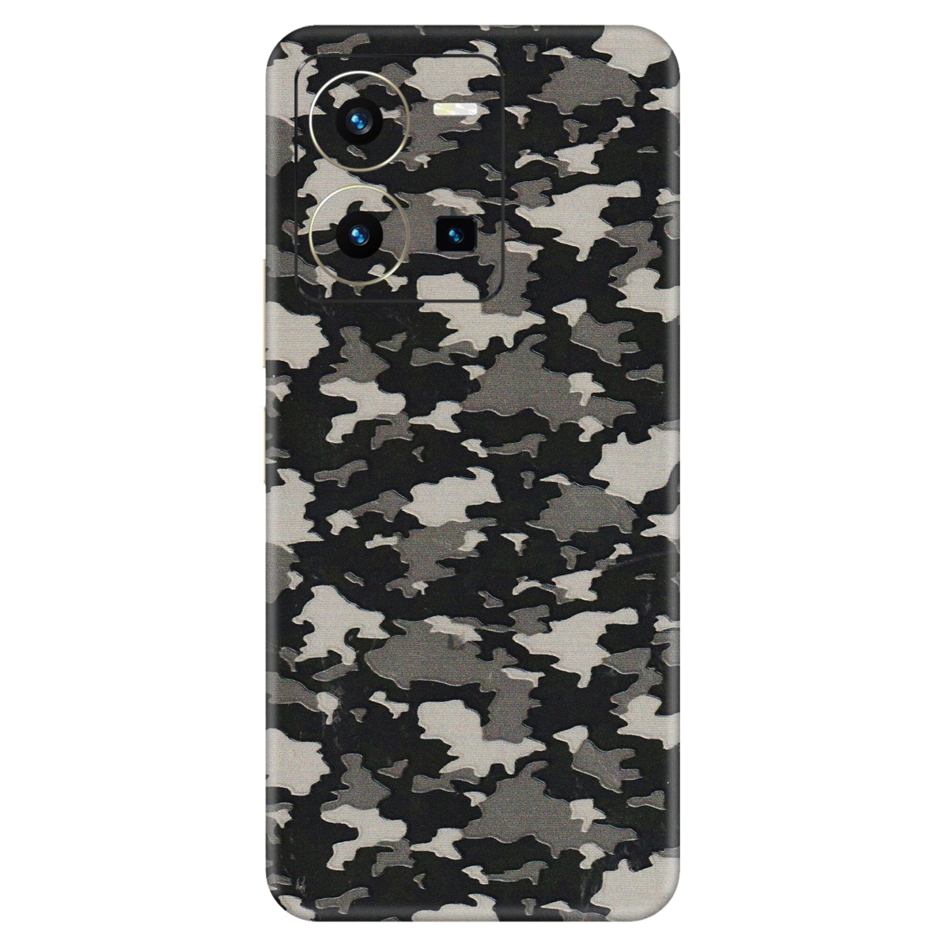 VIVO Y Series Phone Skins (All Models) - Black/Grey Camoflaunge - 3D Embossed Finish (L-142) Vivo Y35 2022
