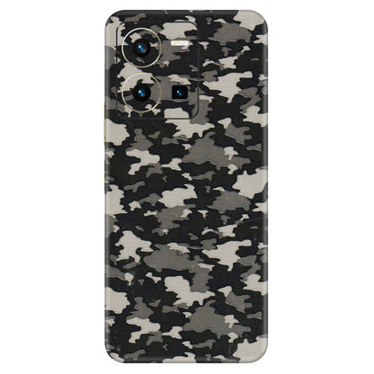VIVO Y Series Phone Skins (All Models) - Black/Grey Camoflaunge - 3D Embossed Finish (L-142) Vivo Y35 2022