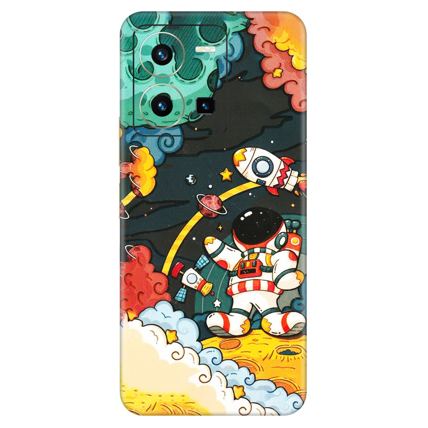 VIVO Y Series Phone Skins (All Models) - Astronauts & Spaceship - 3D Embossed Finish (L-145) Vivo Y35 2022
