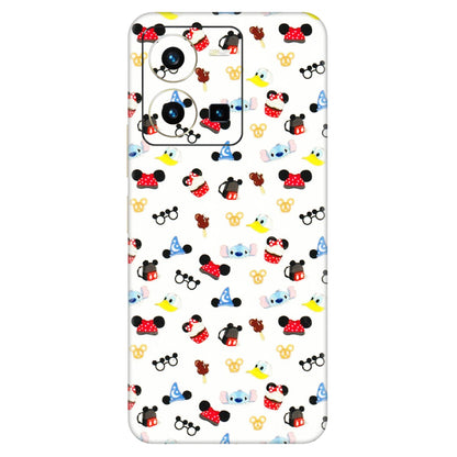 VIVO Y Series Phone Skins (All Models) - Minnie Mouse & Donald Doodles s - 3D Embossed Finish (L-194) Vivo Y35 2022