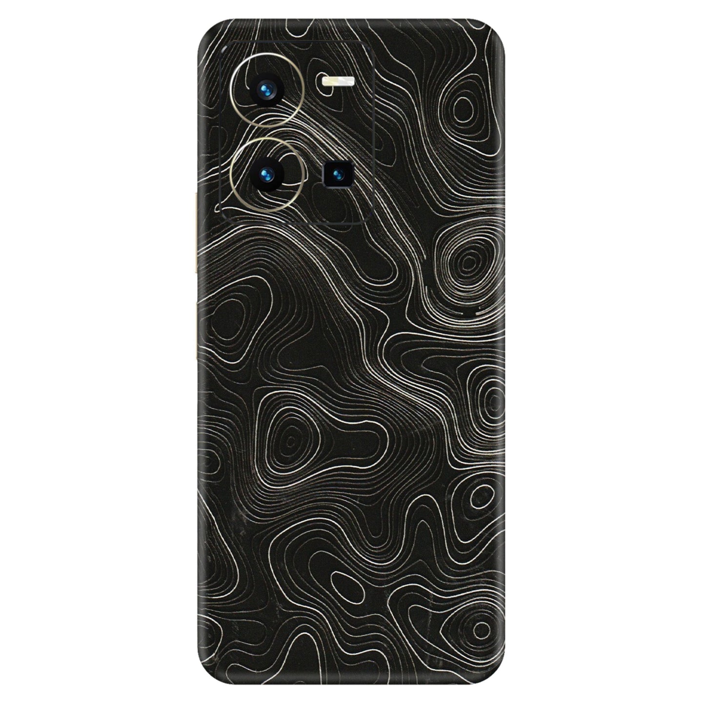 VIVO Y Series Phone Skins (All Models) - Black Swirl - 3D Embossed Finish (L-196) Vivo Y35 2022