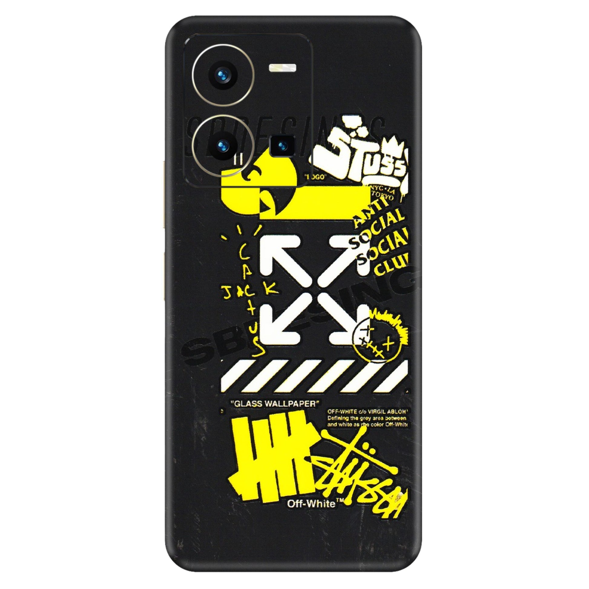 VIVO Y Series Phone Skins (All Models) - Anti Social Graffiti - 3D Embossed Finish (L-198) Vivo Y35 2022