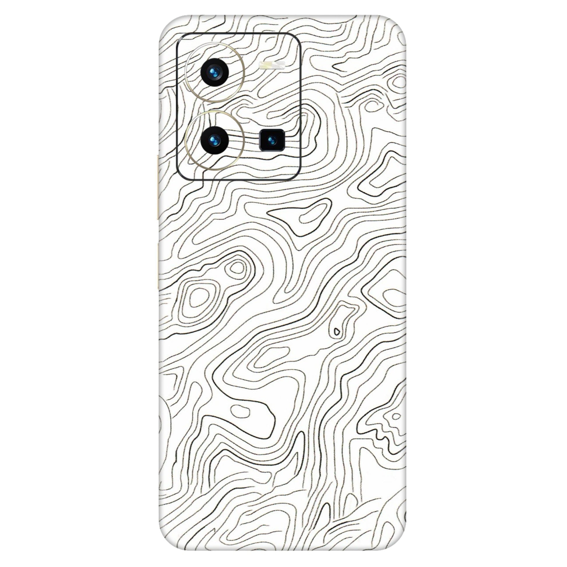 VIVO Y Series Phone Skins (All Models) - White Black Swirls - 3D Embossed Finish (L-219) Vivo Y35 2022