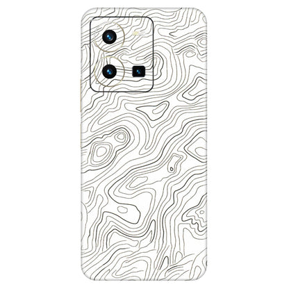 VIVO Y Series Phone Skins (All Models) - White Black Swirls - 3D Embossed Finish (L-219) Vivo Y35 2022