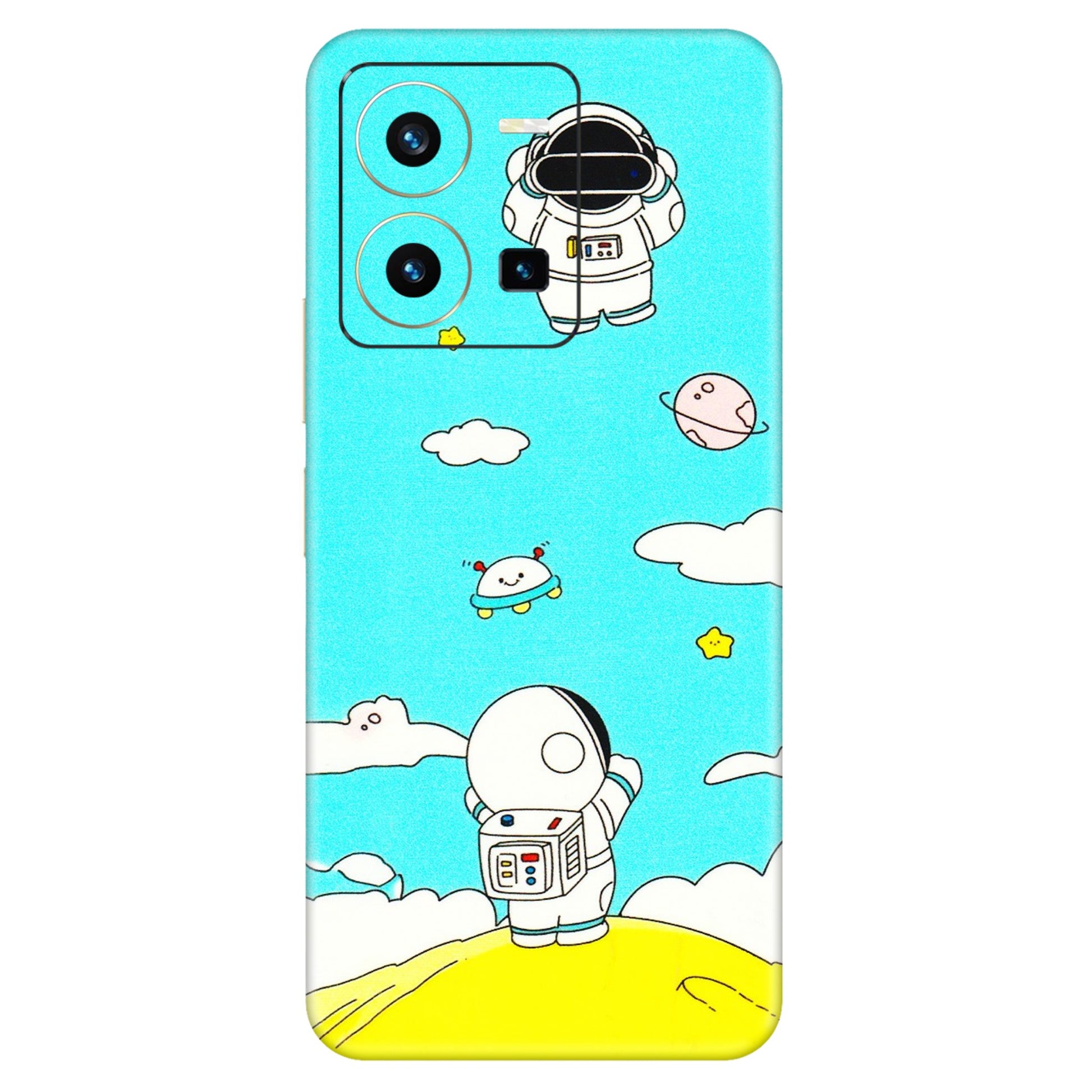 VIVO Y Series Phone Skins (All Models) - Blue Skies Astro Float - 3D Embossed Finish (L-230) Vivo Y35 2022