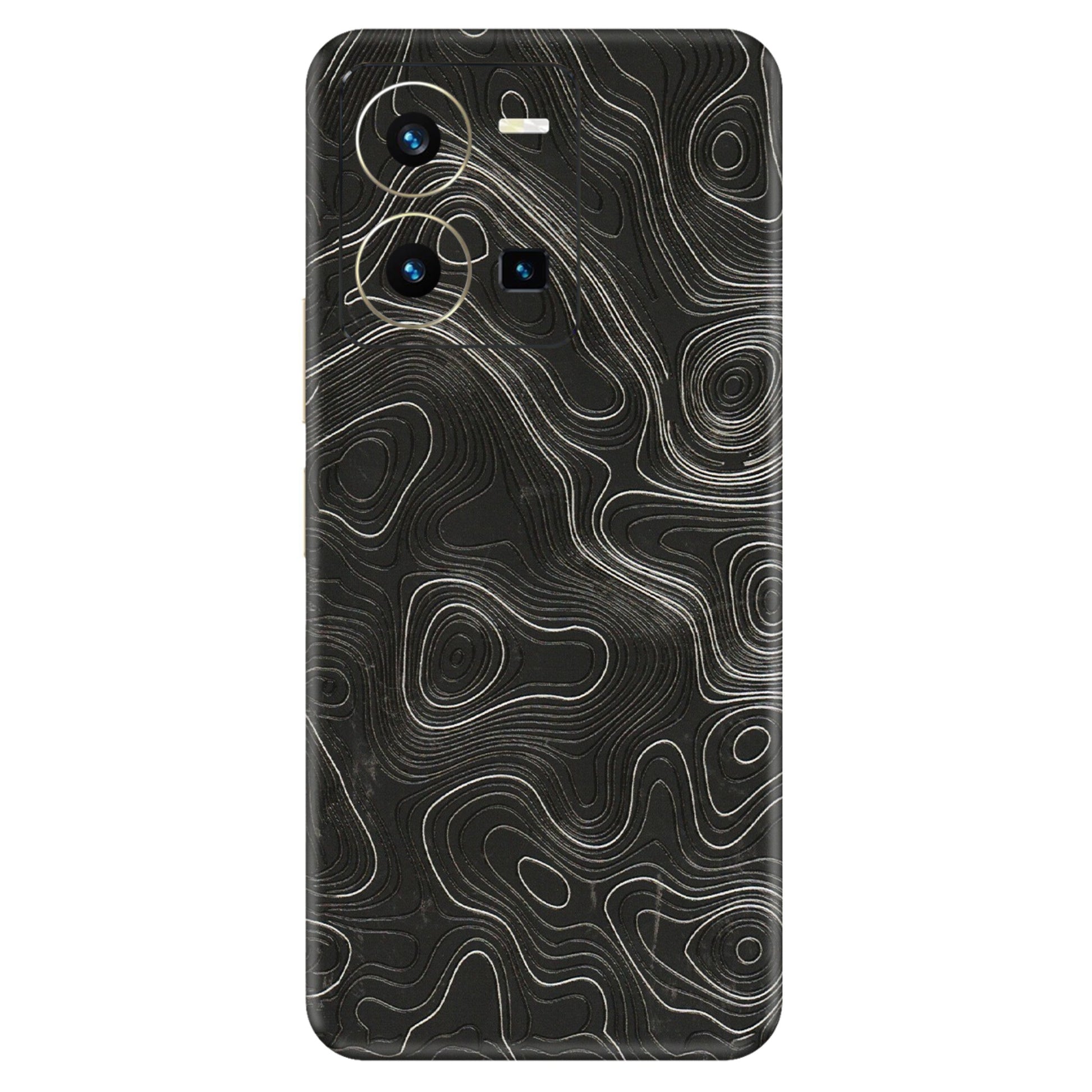 VIVO Y Series Phone Skins (All Models) - Abstract White Line Map - 3D Embossed Finish (L-269) Vivo Y35 2022
