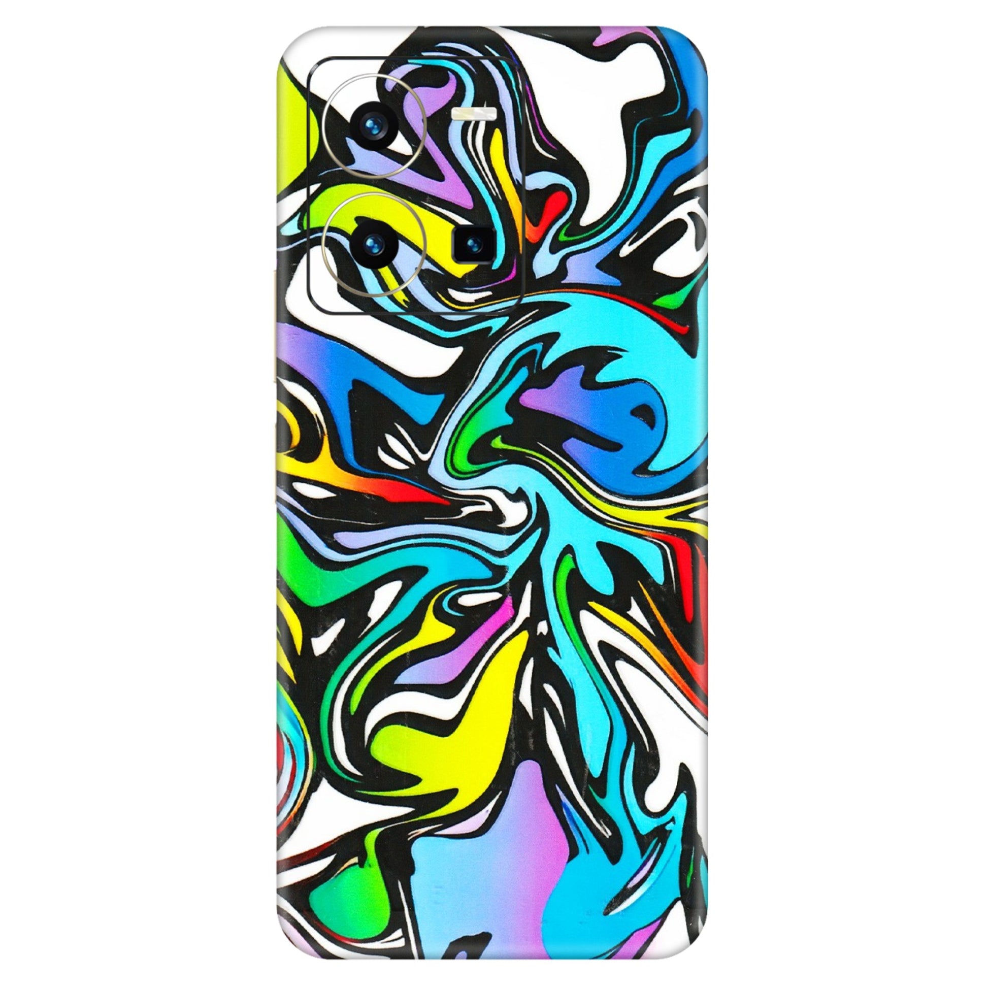 VIVO Y Series Phone Skins (All Models) - Abstract Colour Paints - 3D Embossed Finish (L-271) Vivo Y35 2022