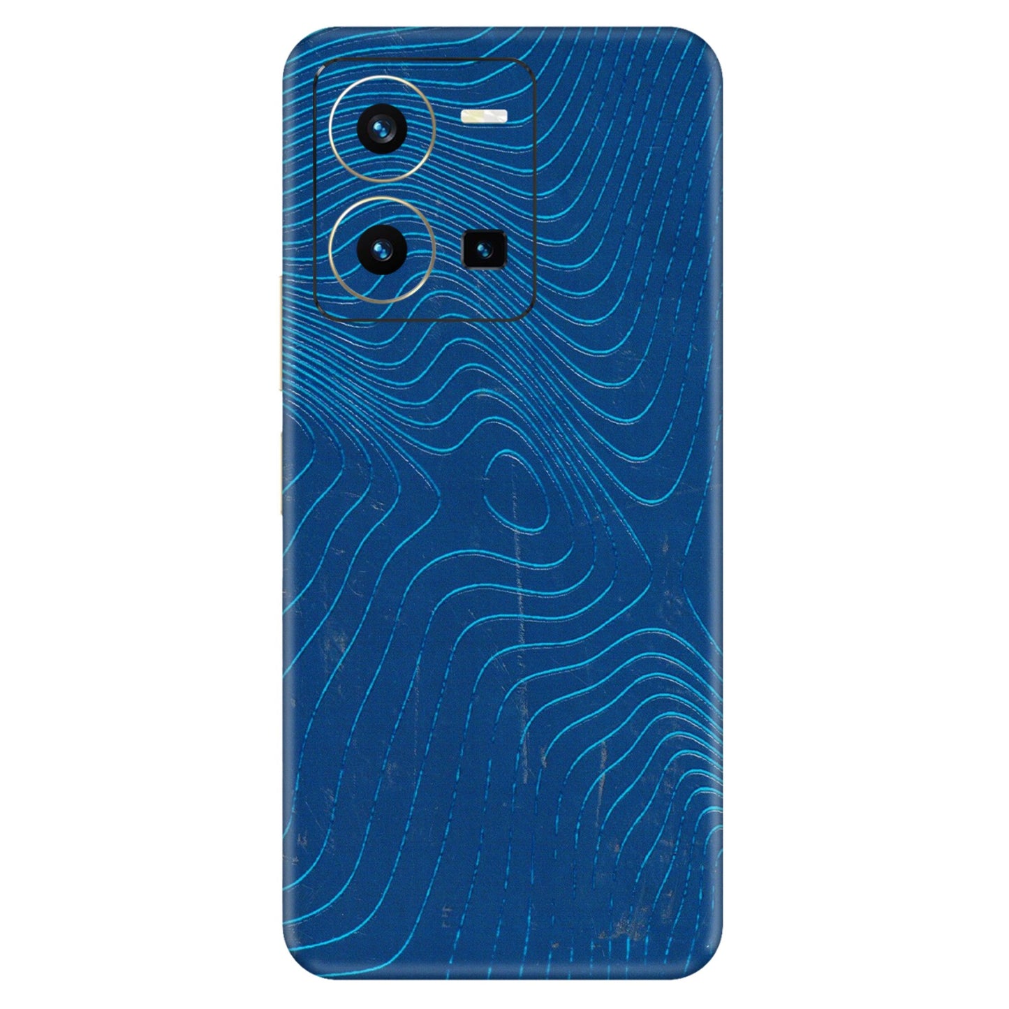 VIVO Y Series Phone Skins (All Models) - Abstract Blue Line Map - 3D Embossed Finish (L-272) Vivo Y35 2022