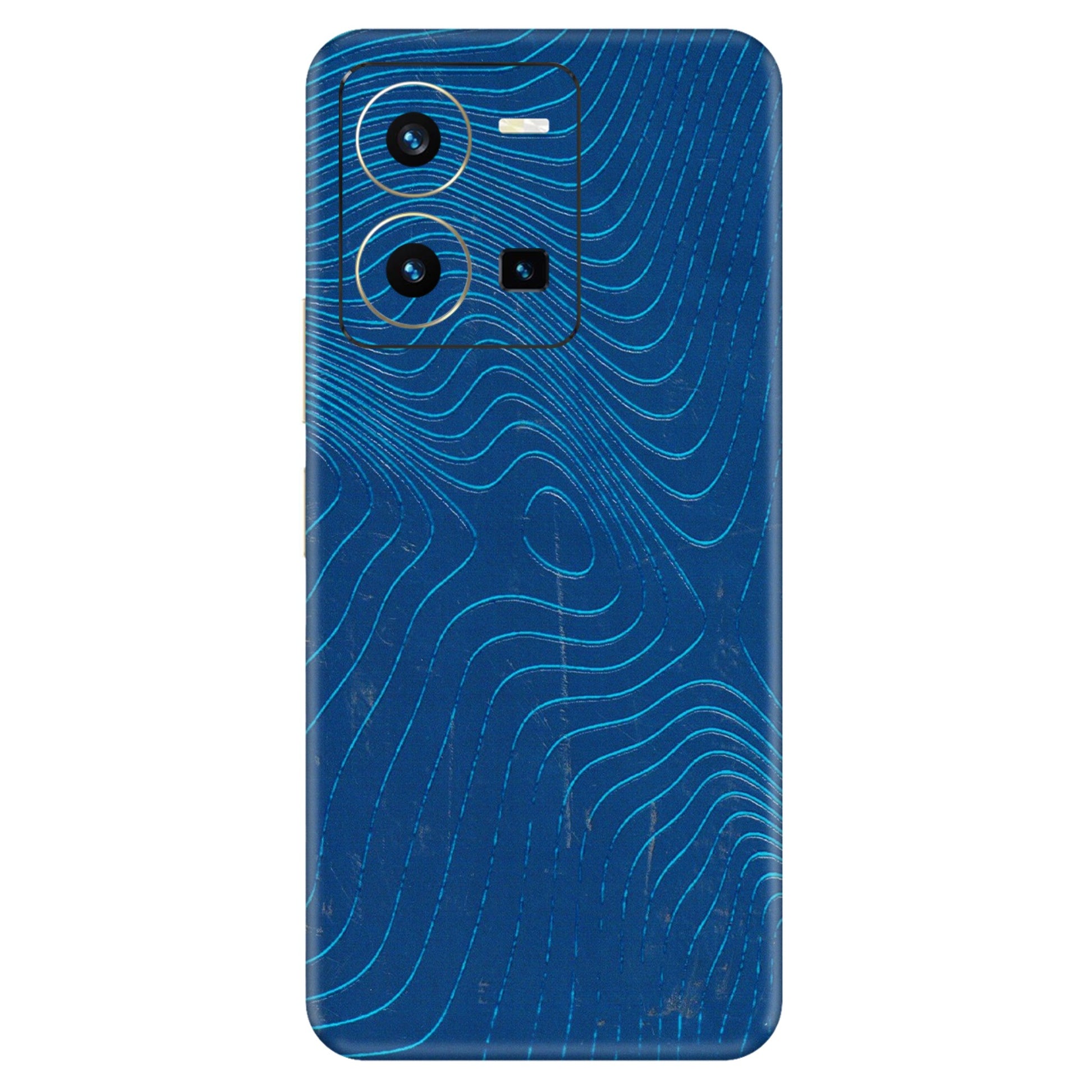 VIVO Y Series Phone Skins (All Models) - Abstract Blue Line Map - 3D Embossed Finish (L-272) Vivo Y35 2022