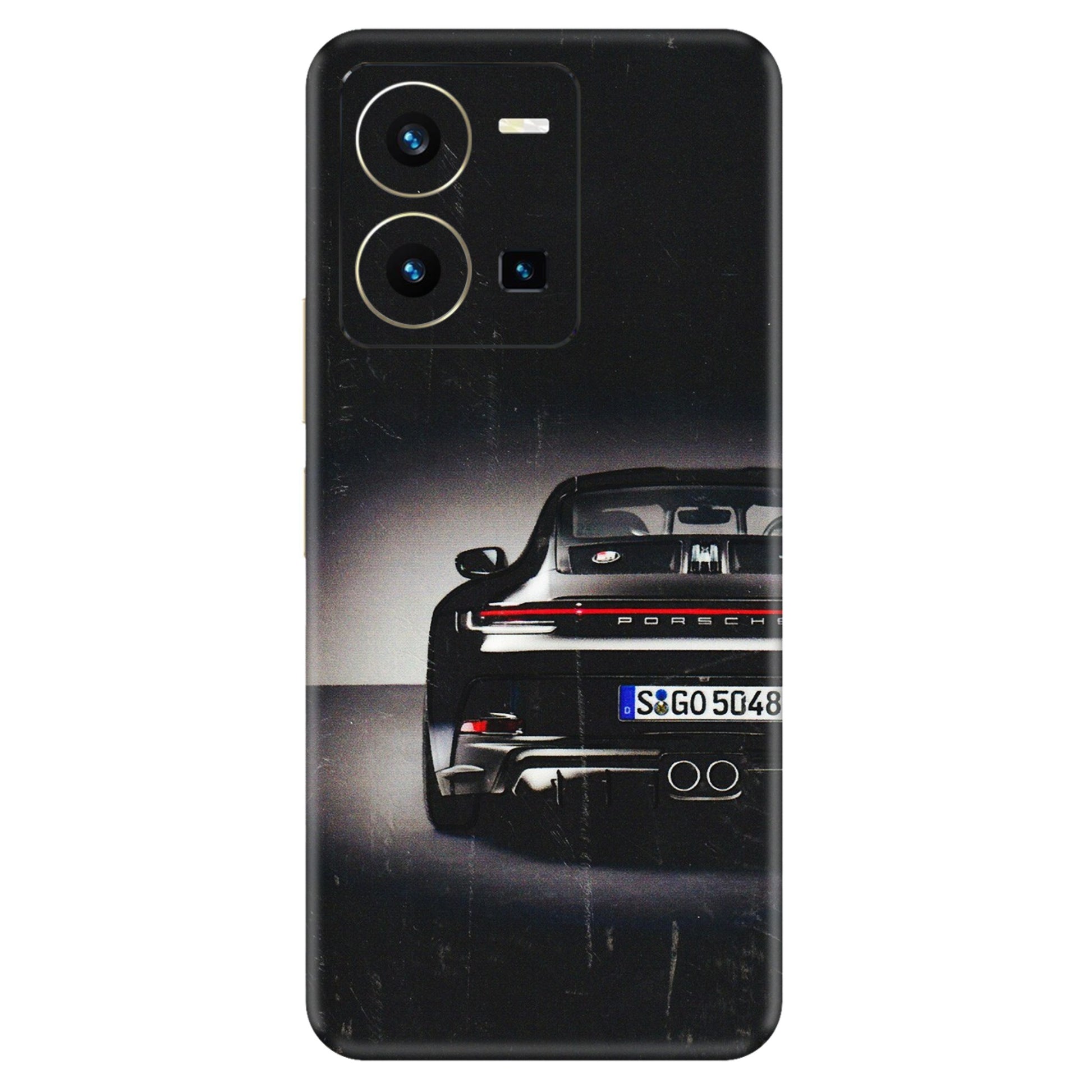 VIVO Y Series Phone Skins (All Models) - New Black Porsche GT3 - 3D Embossed Finish (L-327) Vivo Y35 2022