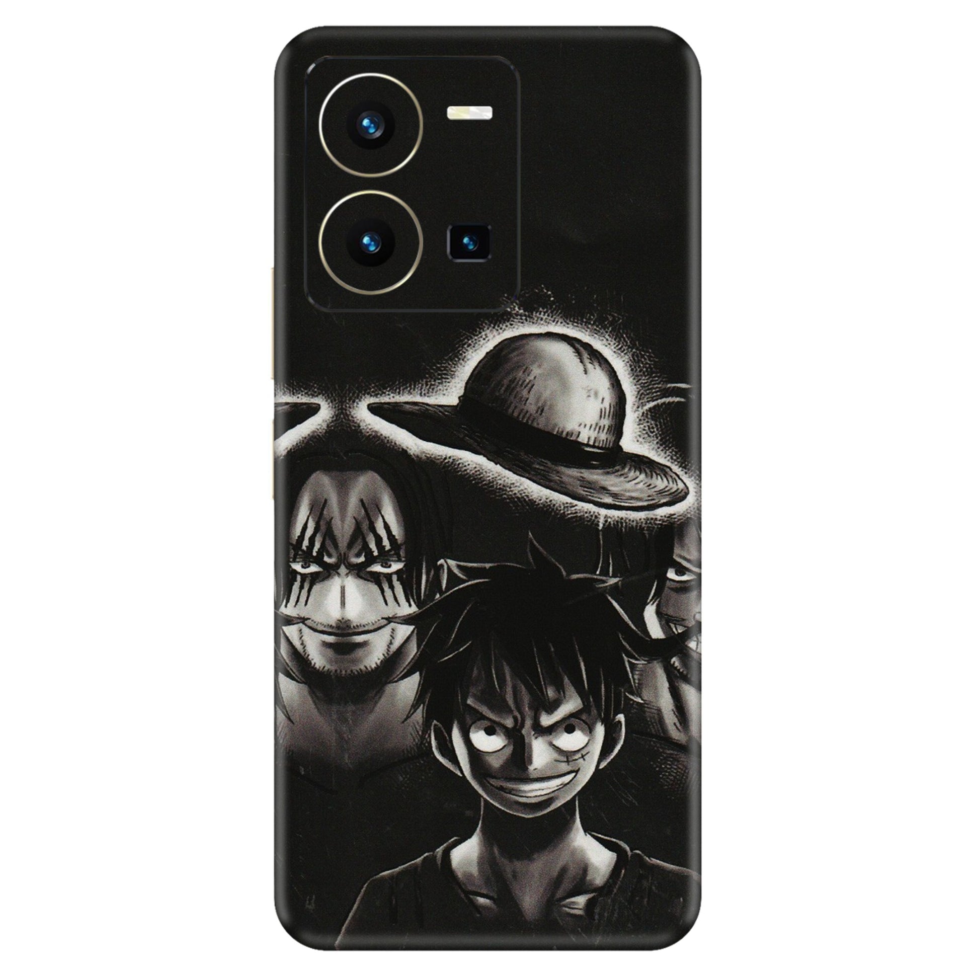 VIVO Y Series Phone Skins (All Models) - Black Luffy Hat - 3D Embossed Finish (L-57) Vivo Y35 2022