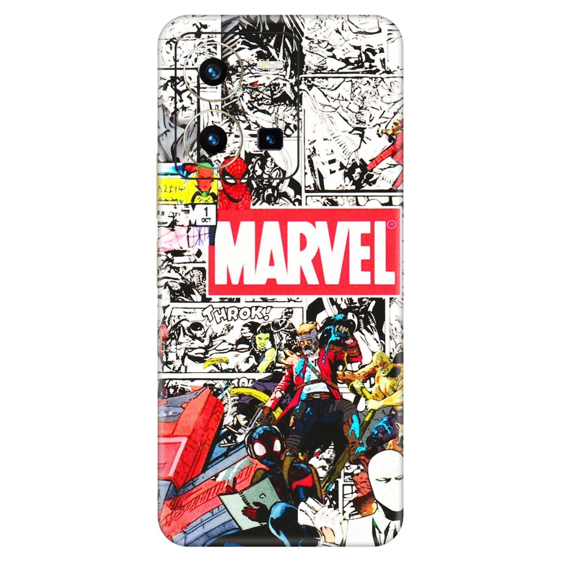 VIVO Y Series Phone Skins (All Models) - Marvel Colorful Comic - 3D Embossed Finish (L-64) Vivo Y35 2022